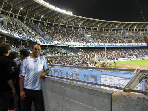 Mr Rikesh Kerai at a football game, Argentina
