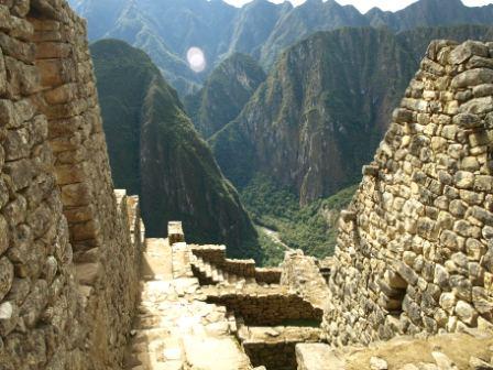 Mountains and jungle behind the walls of Machu Picchu, Peru. Photograph: Matthew Barker 2009