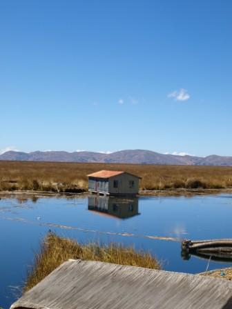 A view from the floating islands of Uros, Peru. Photograph: Matthew Barker 2009