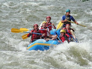Rafting down some extreme white water, Costa Rica