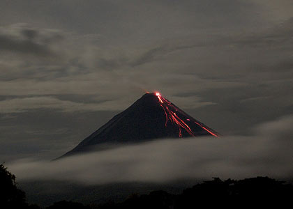 Part of the Arenal Volcano National Park, the Arenal Volcano is 5400 feet 